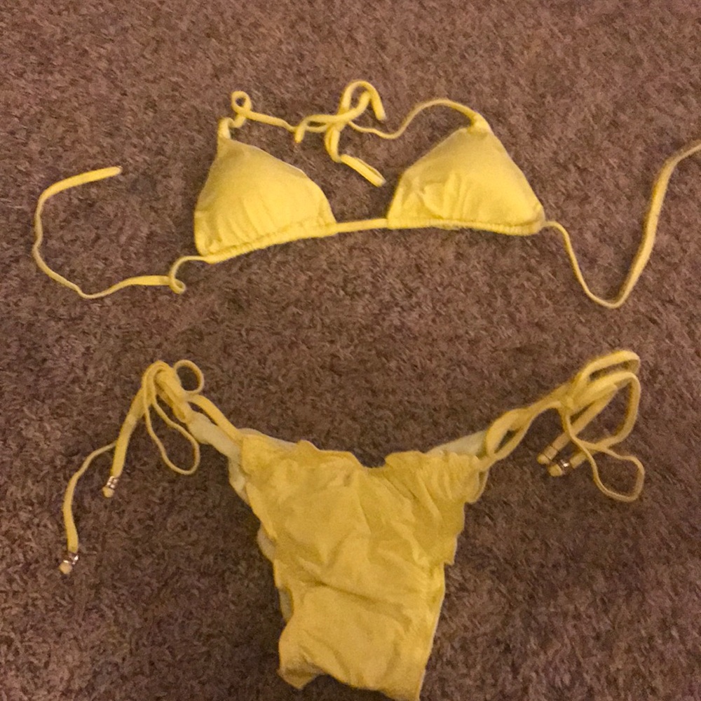 Brazilian cut yellow bikini